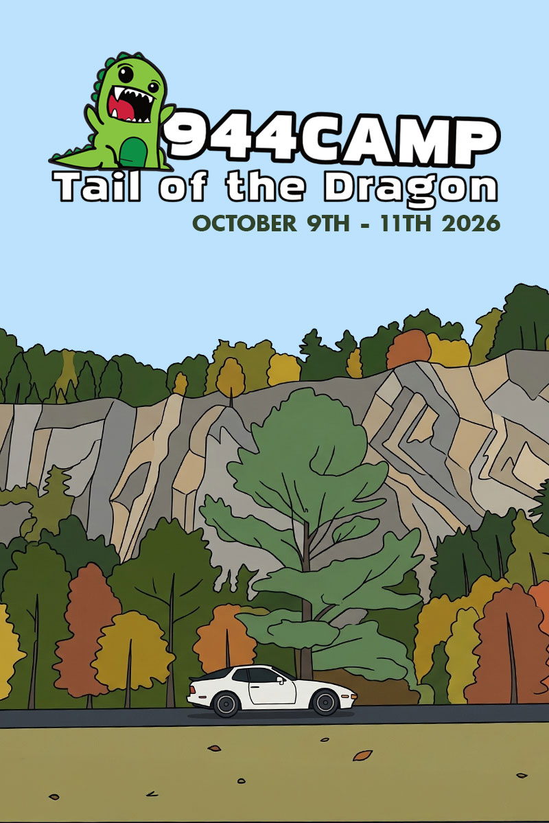 944Camp 2026 event poster - October 9-11 at Tail of the Dragon featuring mountain road drives through the Smoky Mountains
