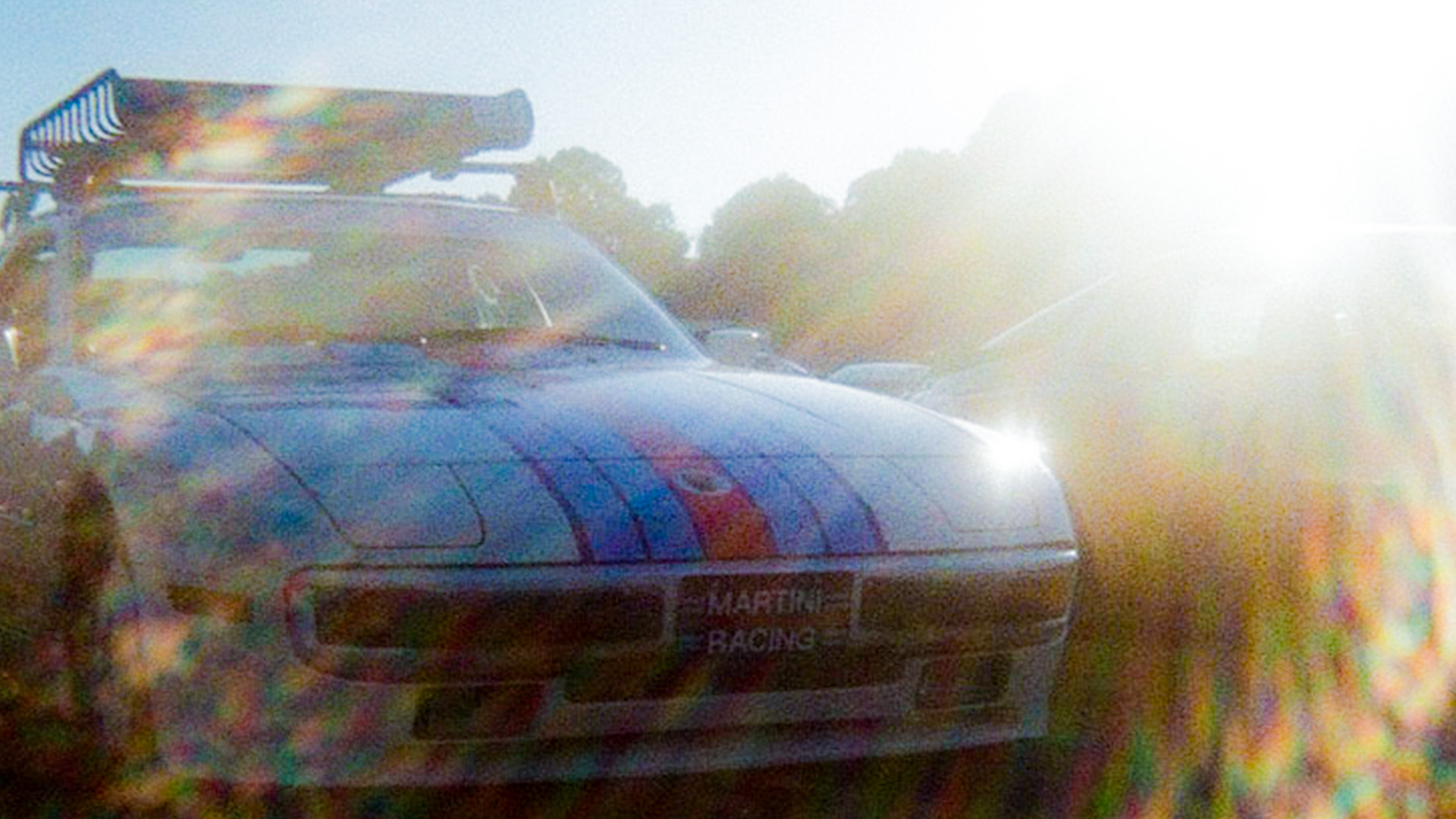 Martini livery car with lens flare