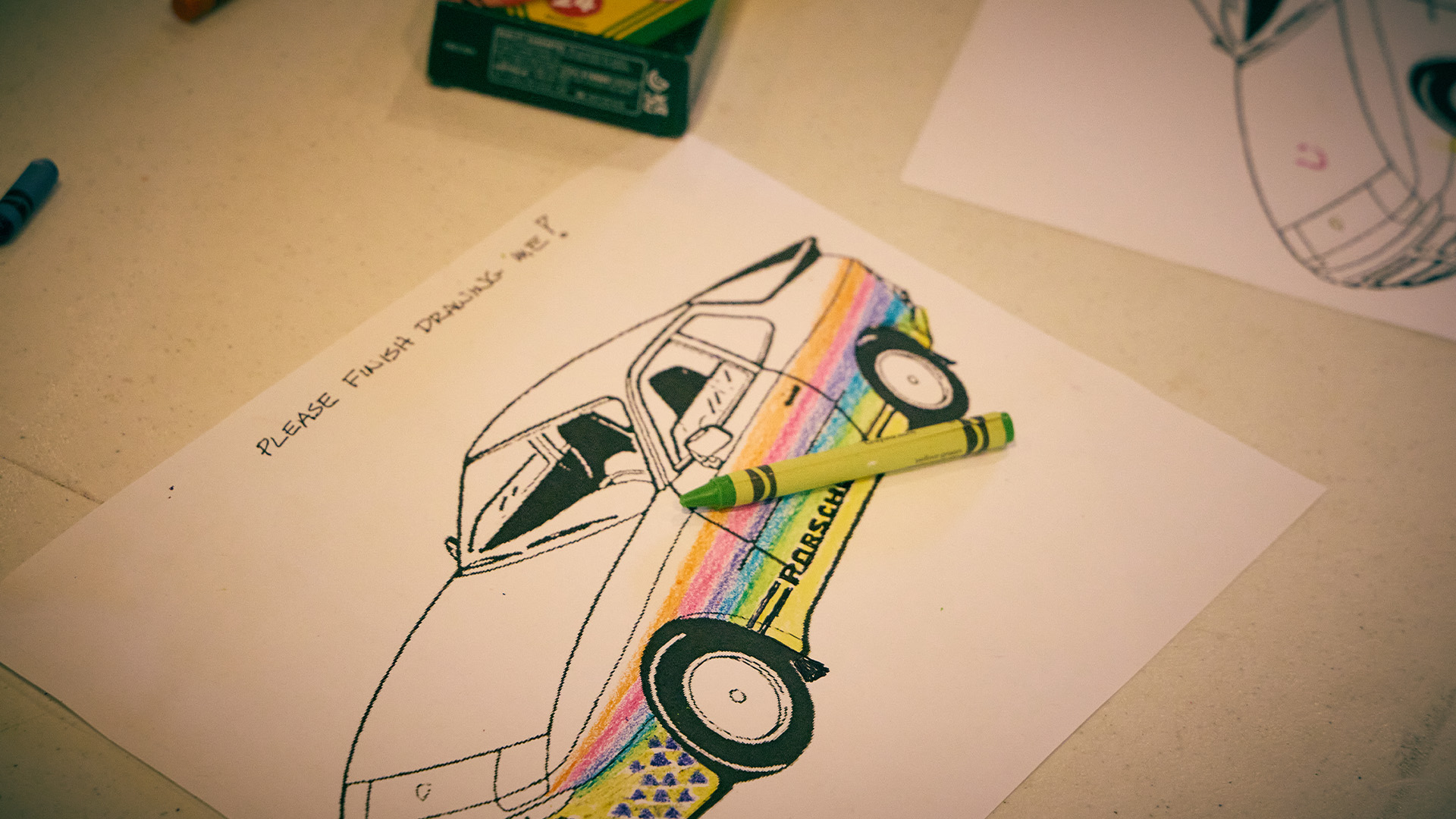 Child's car coloring page