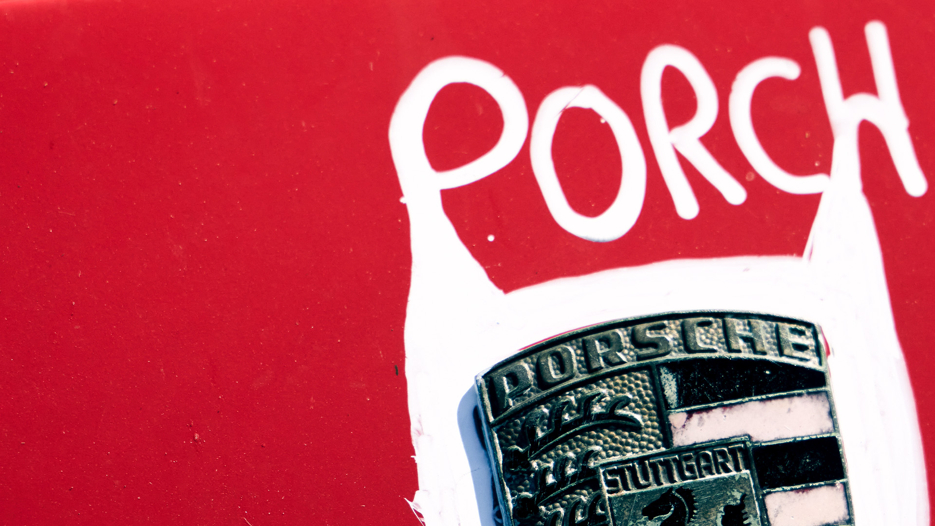 Porsche badge close-up
